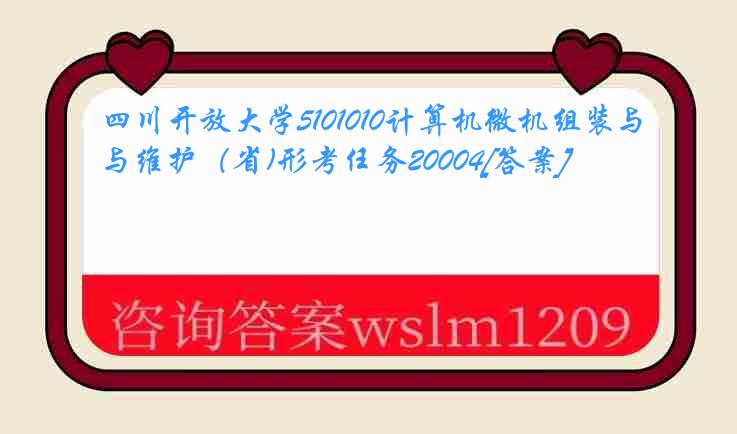 四川开放大学5101010计算机微机组装与维护（省)形考任务20004[答案]
